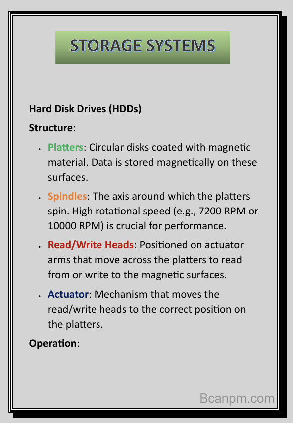 Storage Systems notes