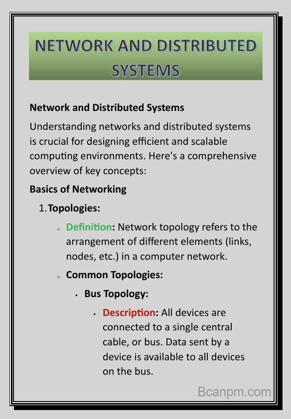 Network and Distributed Systems notes