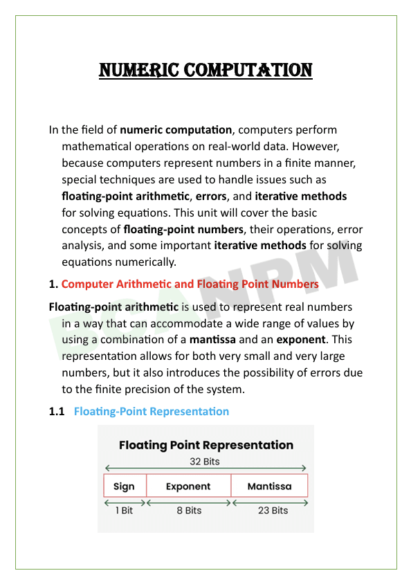 Numeric Computation Notes